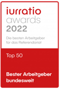 Iurratio - Bester Arbeitgeber Referendariat 2022